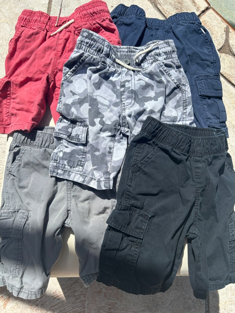 5 pairs of Children’s Place Boys Cargo Shorts